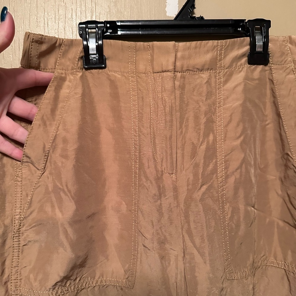 Reimagined by J. Crew Size 6 Linen Blend Tan Wide Leg Comfort Pants Lounge - Picture 3 of 7